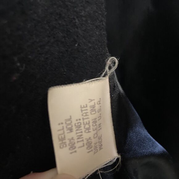 Pendleton Pea Coat Women's Size 10 Woolen Mills Black Overcoat 100% Wool - Picture 5 of 12